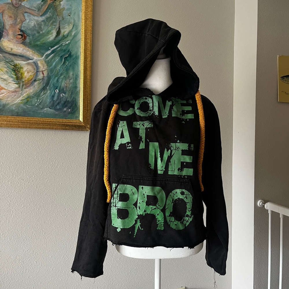 Black and Green Hoodie with Yellow Accents